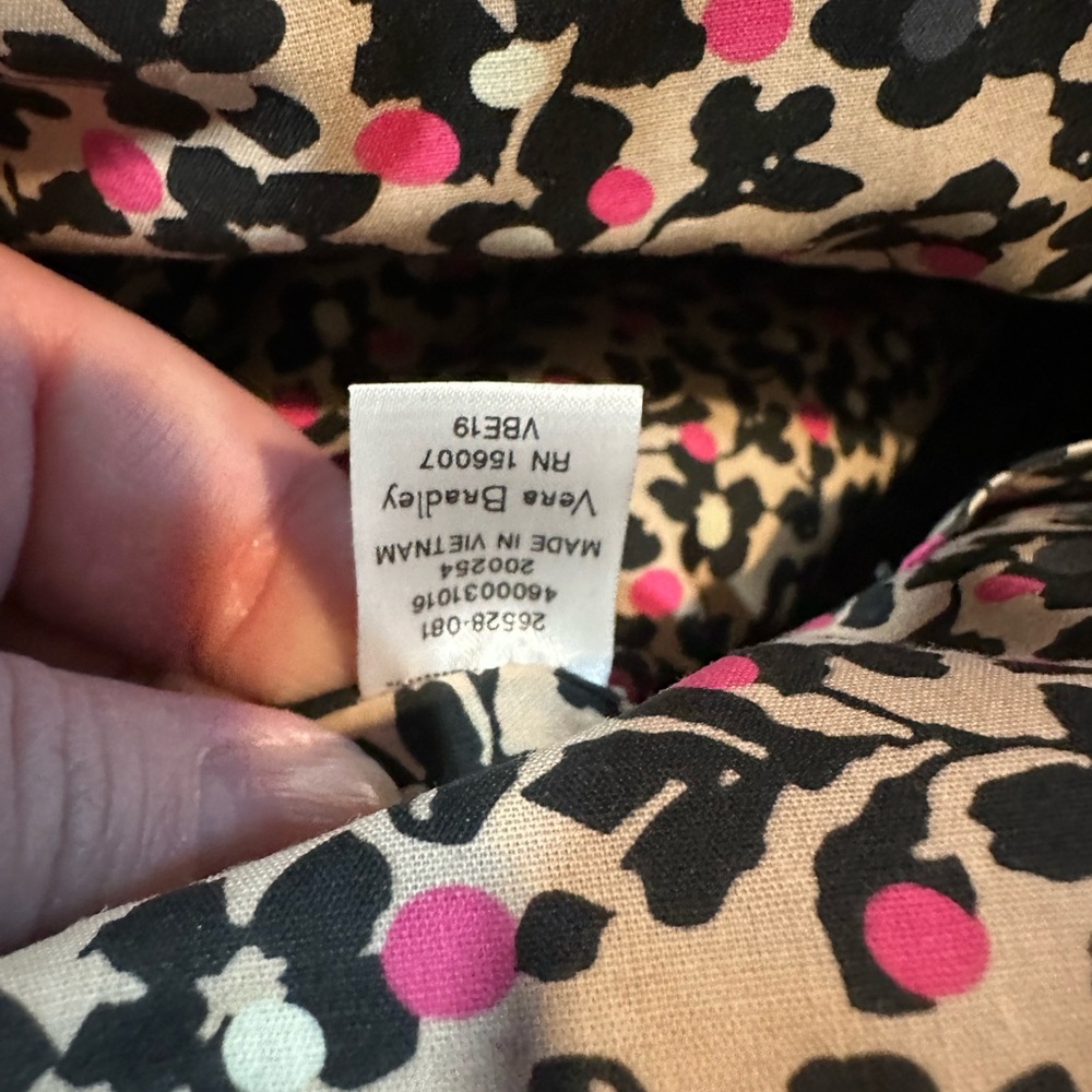 Vera Bradley Classic Black Quilted Tote Bag with matching wallet
